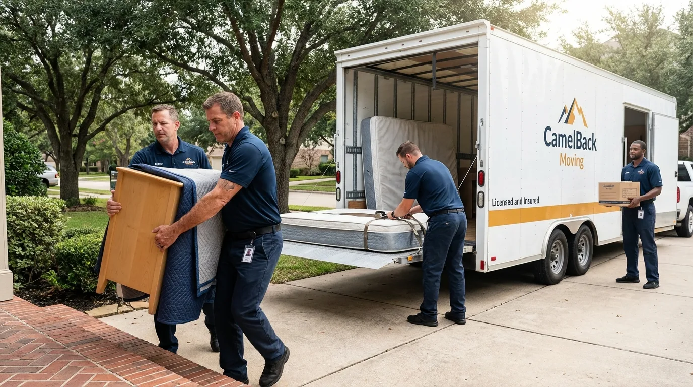 Crew loading residential truck for cross-state move from Cookeville, TN
