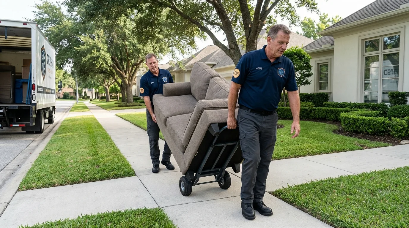Local residential moving crew loading furniture in Cookeville, TN